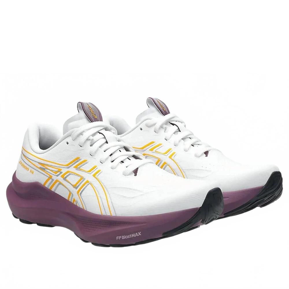 NEW ASICS women's gt-2000 14 running shoes in white/yamabuki